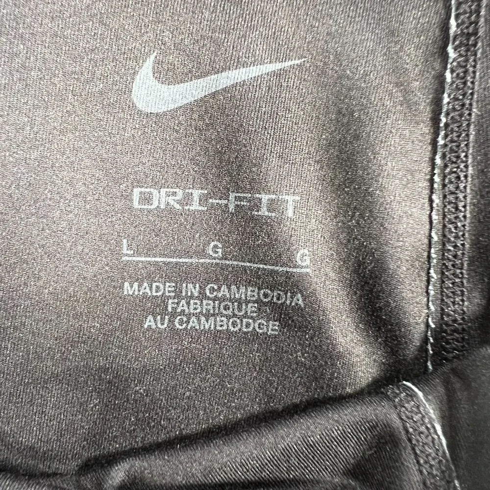 Nike Leggings Womens Large Black Floral Roses Geometric Dri Fit Active Workout